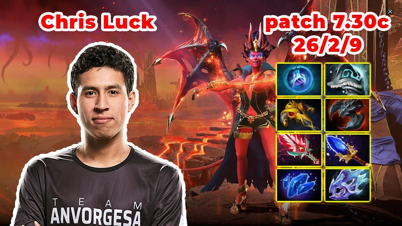 Chris Luck Queen of Pain Mid - DOTA 2 7.30c - MMR rank - Dota2 Gameplay [Learn To PRO dota2]