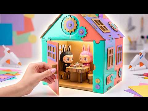 😍 We Built an Amazing Cardboard House for Labubu! 🏠 DIY Build