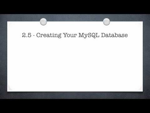Creating Your MySQL Database