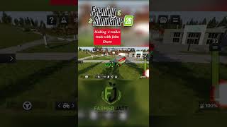 Making 4 trailers train with John Deere in FS 26 mobile  #farmingsimulator26 #farmerjatt #fs26