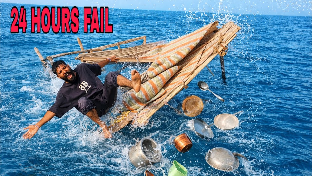 24 Hours on Water Platform… BROKE at 1AM! 😱 (Everything Lost)