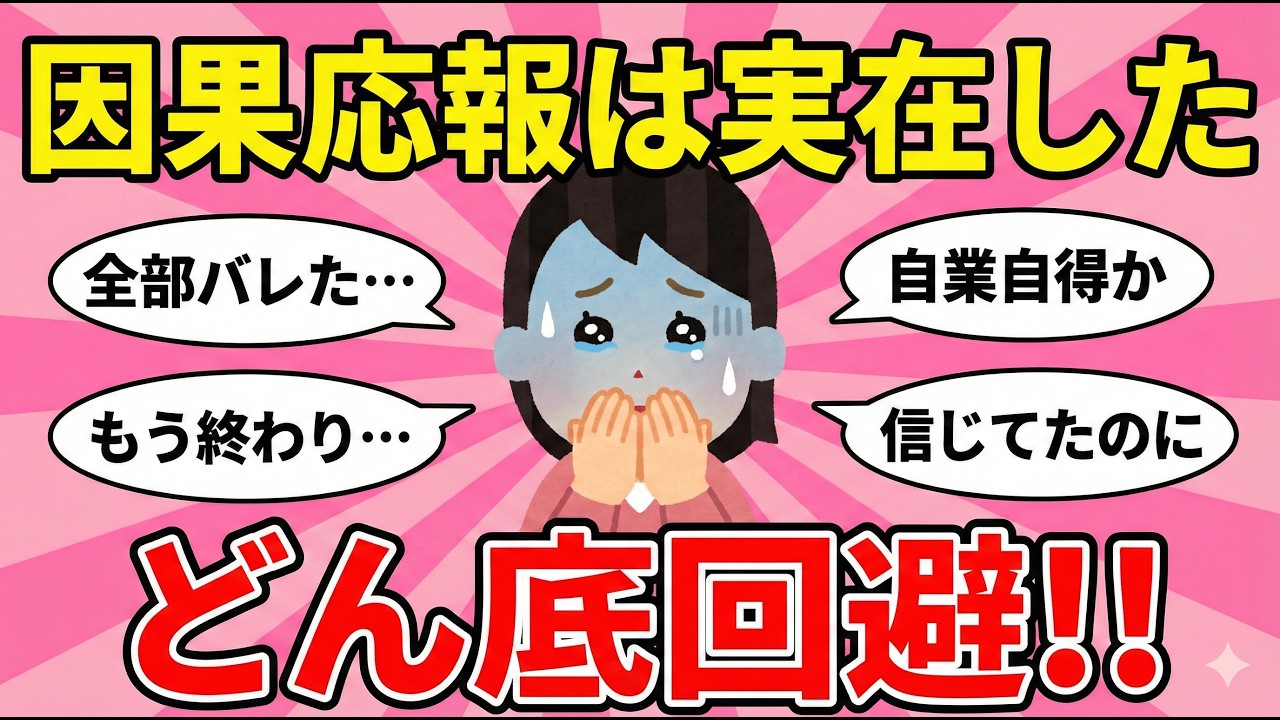 挽回のチャンスは必ず来るww『どん底から救われた因果応報の体験談』教えて【ガルちゃんまとめ】