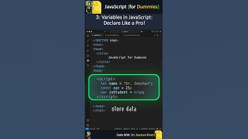 3: Variables in JavaScript? #javascript #javascripttutorial #coding #programming