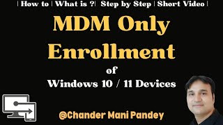 MDM only Enrollment in Intune | How to Enroll device in MDM Only