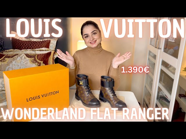 Louis Vuitton LV Monogram Wonderland Flat Ranger Combat Boots 38