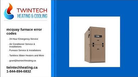 mcquay furnace error codes