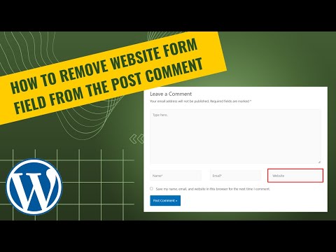 How to remove the website form field from the post comment | WordPress