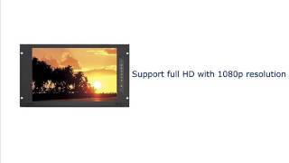 6U 17" WideScreen 1080p High Resolution 1920 x 1080 Rackmount LCD Monitor with DVI-D, HDMI,