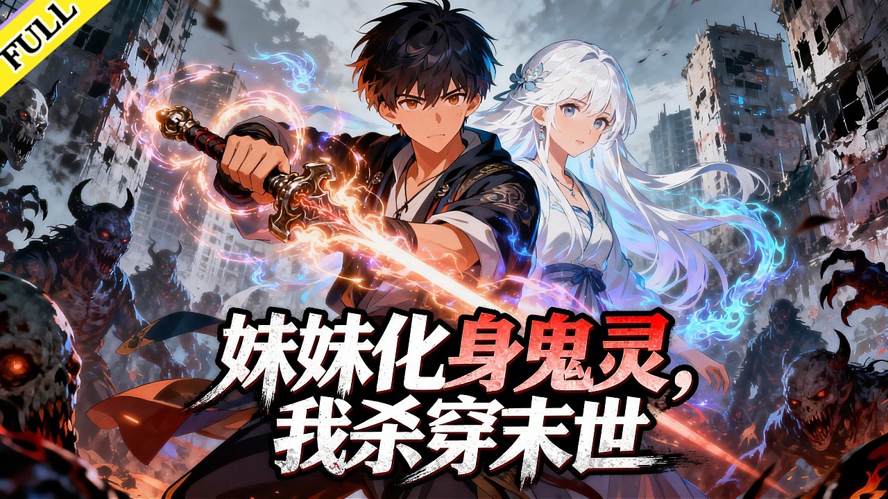 【FULL】《妹妹化身鬼靈，我殺穿末世》完整版！小夥在妹妹墓前遭仇家圍殺，妹妹頭髮化作善靈撕碎仇家。系統告訴他：吞噬惡靈能喚醒妹妹。從此末世多了一個瘋批獵鬼人，誰敢擋他救妹妹，他就殺誰。#動漫 #奇幻