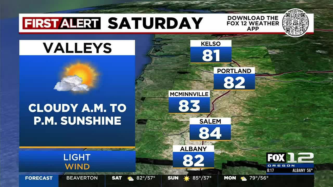 First Alert Saturday morning FOX 12 weather forecast (7/8) YouTube