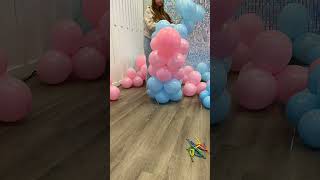 🎈Quick and Easy Balloon Garland Setup for the Ultimate Gender Reveal Party! 🎉👶
