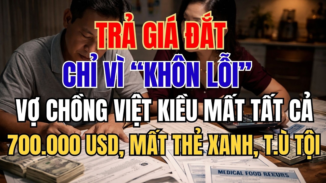 VỢ CHỒNG VIỆT KIỀU TRẢ GIÁ 700.000 USD, MẤT THẺ XANH, TÙ TỘI – CHỈ VÌ “KHÔN LỖI”