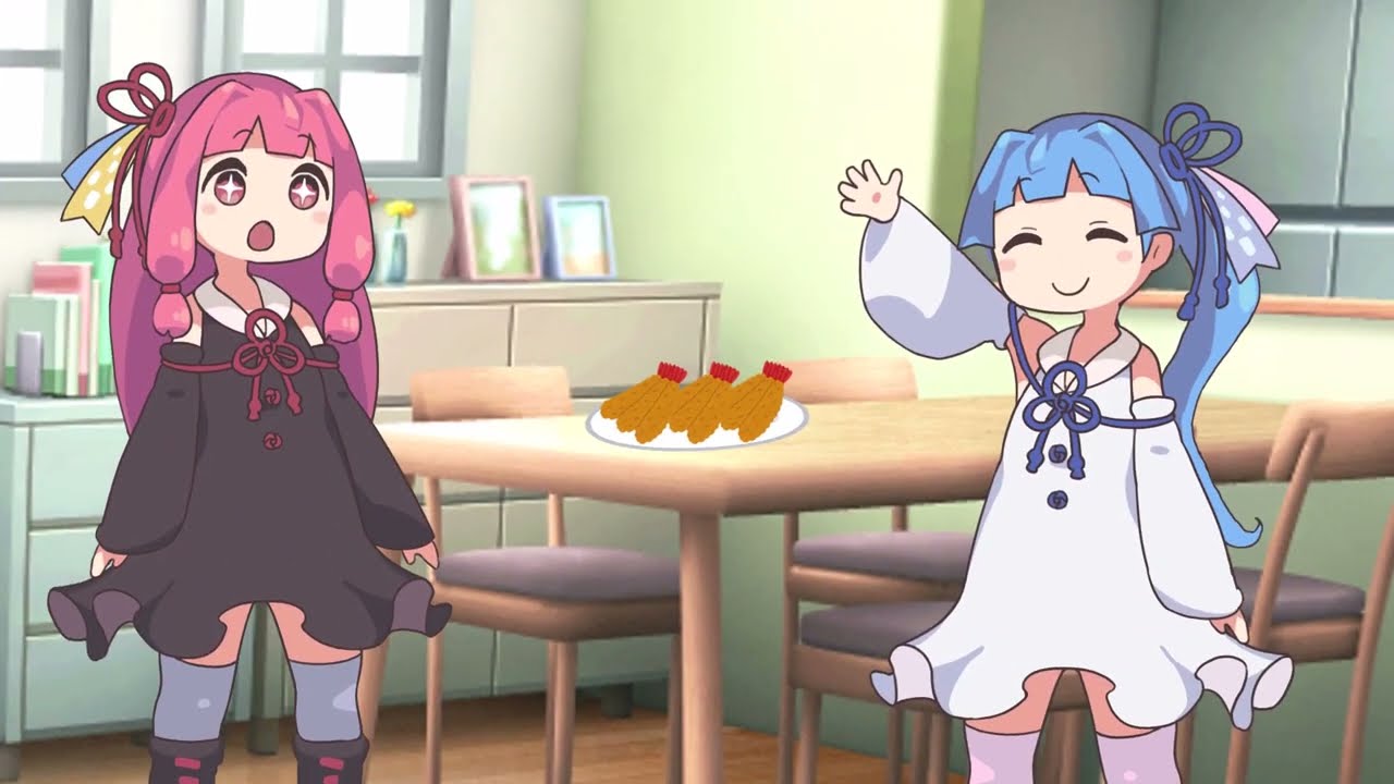 茜ちゃんのためにエビフライを用意してあげた葵ちゃん