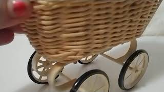 Vintage Enesco Cat in Stroller Music Box