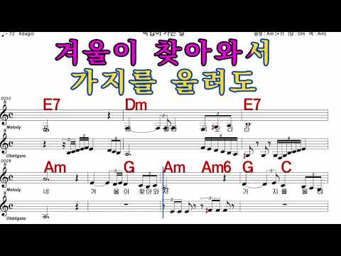 낙엽이가는길   나훈아  iSMB 가수처럼 엠알로 노래 악보 여자 키  Am