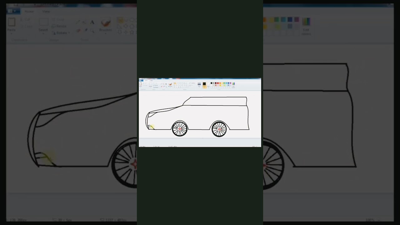How to draw Car  on computer using Ms paint 