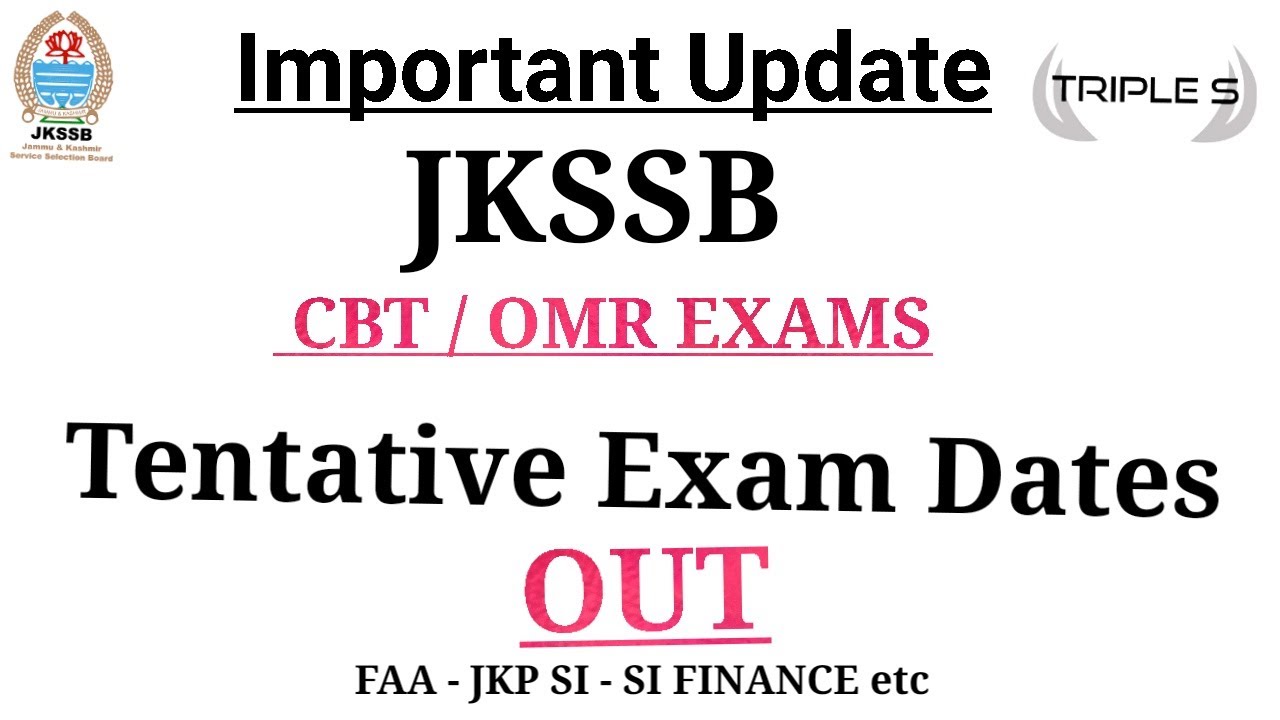 JKSSB TENTATIVE EXAM CALENDAR OUT || FAA - SI FINANCE - JKP SI