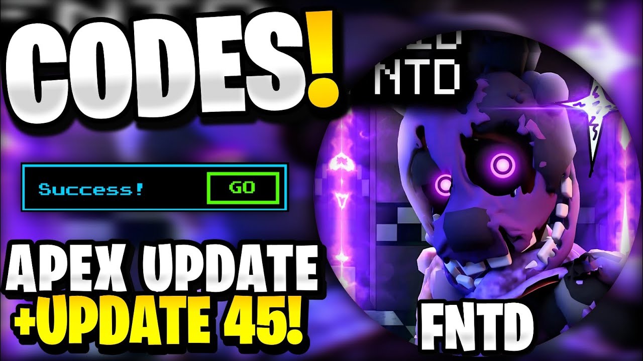 🤯*NEW* All Working APEX UPDATE 45 CODES FOR FNTD! ROBLOX FIVE NIGHTS TD ...