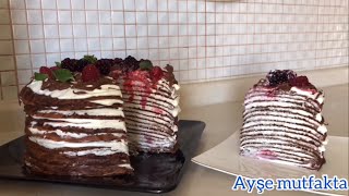 Kolay Kakaolu Krep Pasta Easy Cocoa Crepe Cake