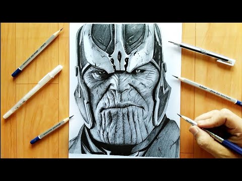 Pencil Sketch of Thanos from  Artist Shubham Dogra  Facebook