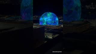 Las Vegas Sphere as seen from High Roller Ferris Wheel - Blue earth scene @spherevegas