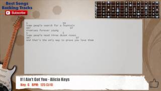 Video thumbnail of "🎸 If I Ain't Got You - Alicia Keys Guitar Backing Track with chords and lyrics"
