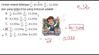 Utbk Snbt 2025 Pk Sequence Of Four Numbers 18012553251225 From Smallest To Largest