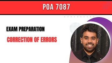 POA 7087 Singapore| Correction of errors (Journal entries and Type of errors)
