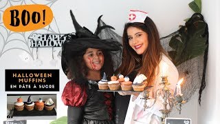 Halloween Muffins en pâte à sucre