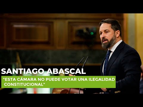 Abascal habla claro: "Esta Cámara no puede votar una ilegalidad constitucional"