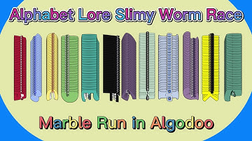 Slimy Worm Race Alphabet Lore in Algodoo | Softbody Worm Race AlphabetLore @mikan2d