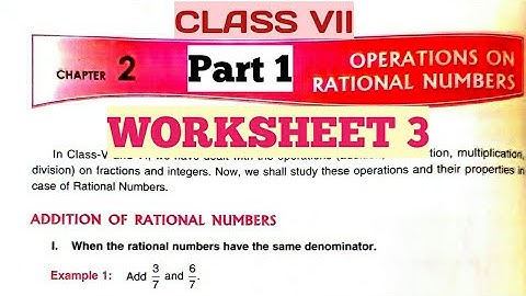 D.A.V. Math | Class VII | Ch-2 | Operations On Rational Numbers | WS-3 | Part 1 | Art Of Mathematica