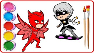 PJ Masks Owlette Ready to Fight Luna Girl | PJ Masks Drawing Coloring