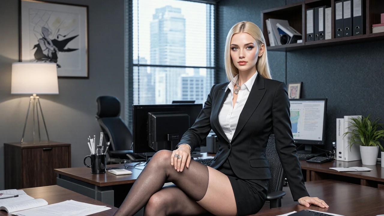 Mini Skirts Secretary Fashion Lookbook 11 | AI Beautiful Women | Virtual Office Style Trends
