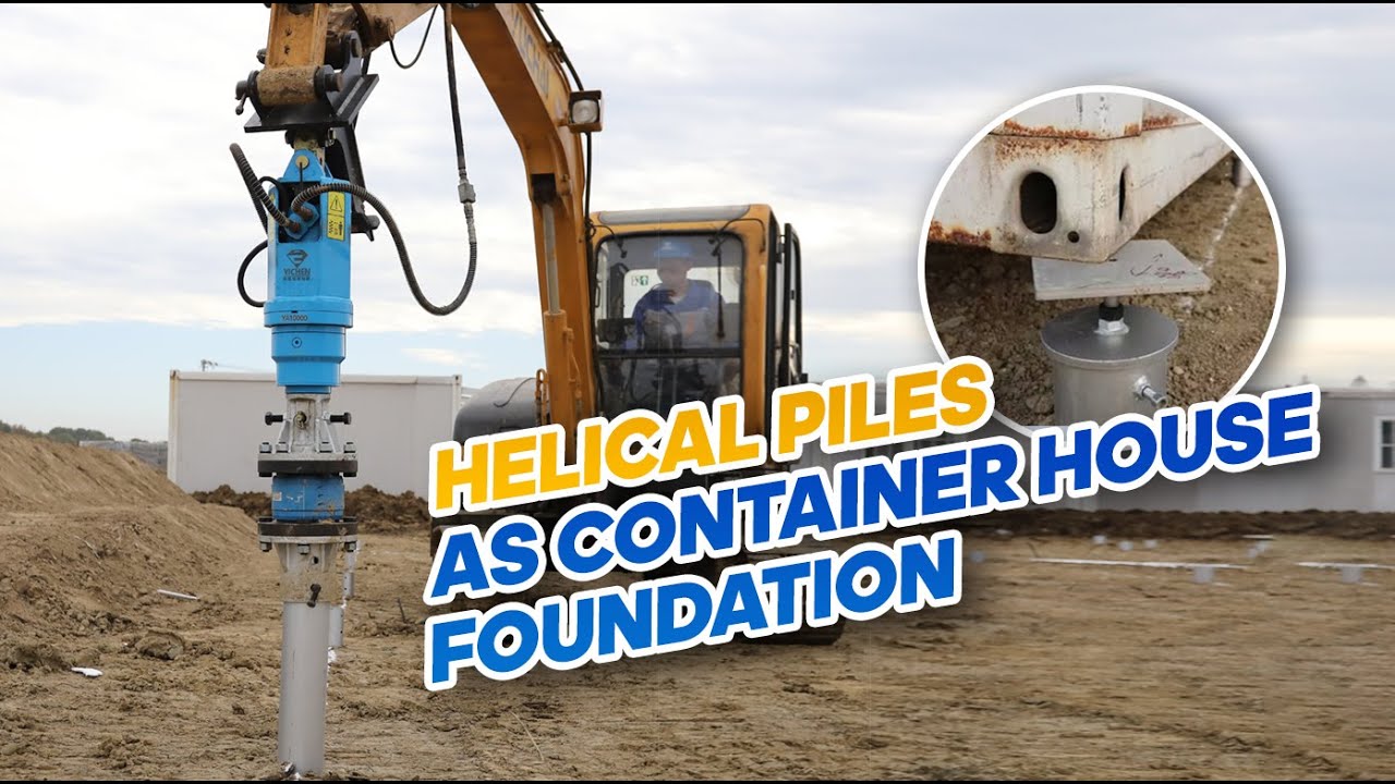 Using helical piles as container house foundation is really convenient ...