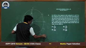 KVPY-2019 Stream - SB/SX (12th Class) . Maths Paper Solution