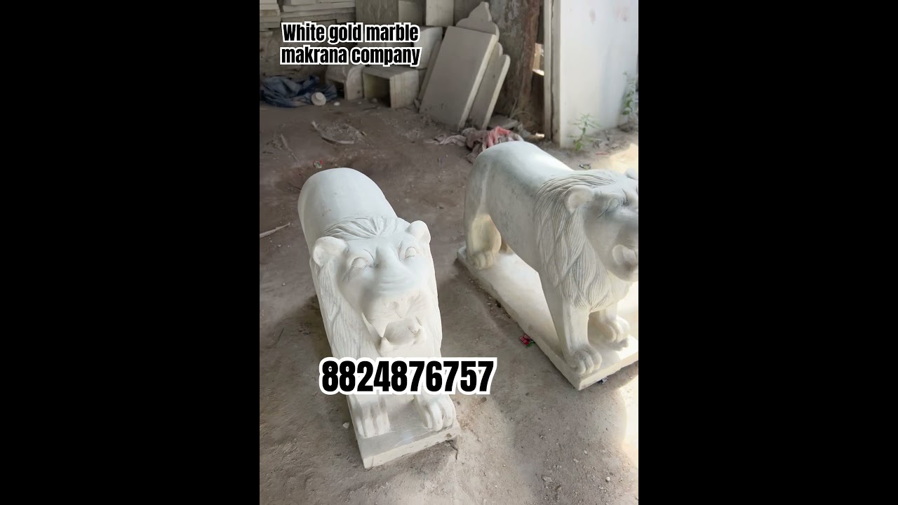 Makrana marble lion statue