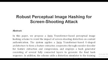 Robust Perceptual Image Hashing for Screen Shooting Attack