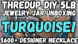 Turquoise & 925 Silver! 😍 Thredup DIY Mystery 5lb Jewelry Jar Unboxing #jewelryunboxing #jewelryjar
