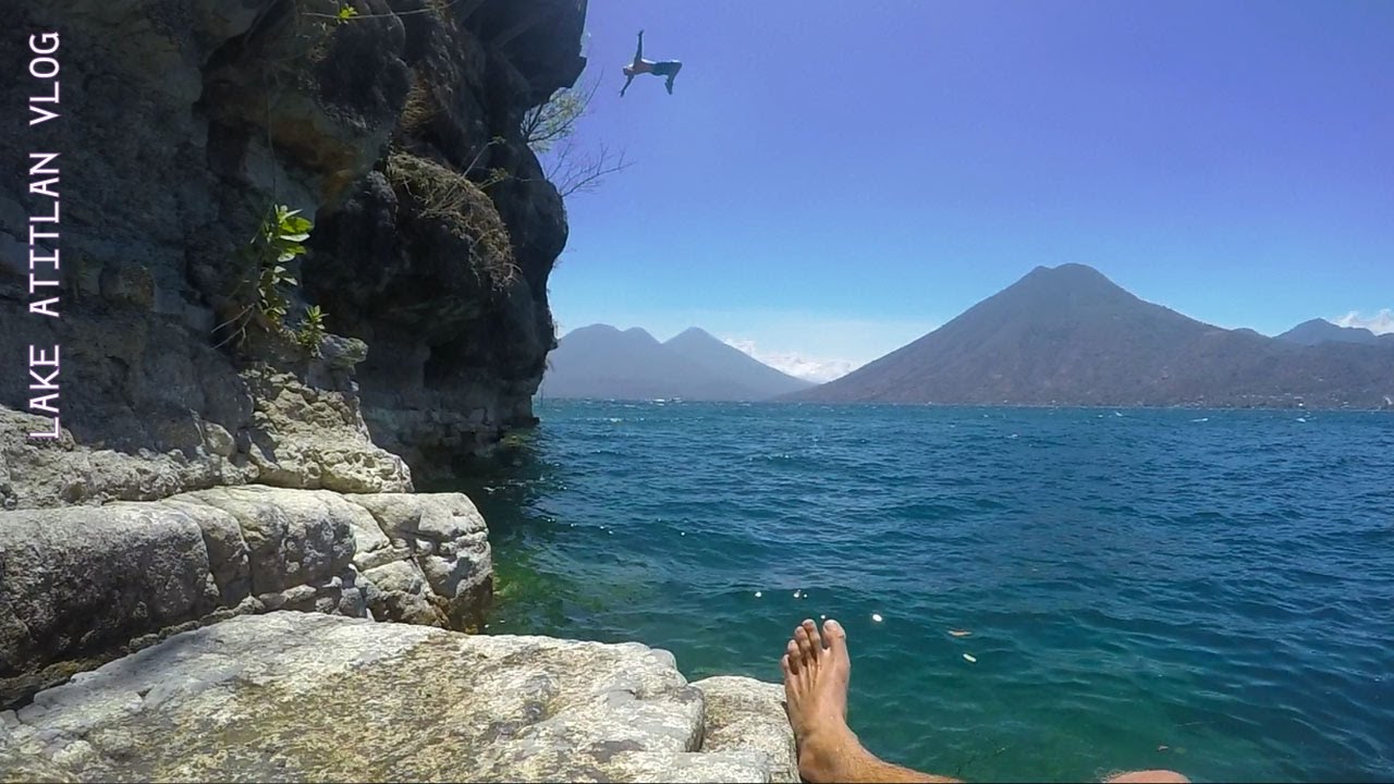 Cliff Jumping Lake Atitlan Guatemala Vlog Backpacking Central