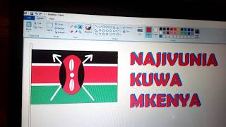 how to draw Kenya flag using ms paint program | Sachem kenya |tutorials downloads