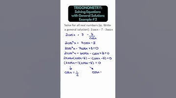 TRIGONOMETRY - Solving General Trig Equations example 2 #math #shorts #trigonometry #trigonometric