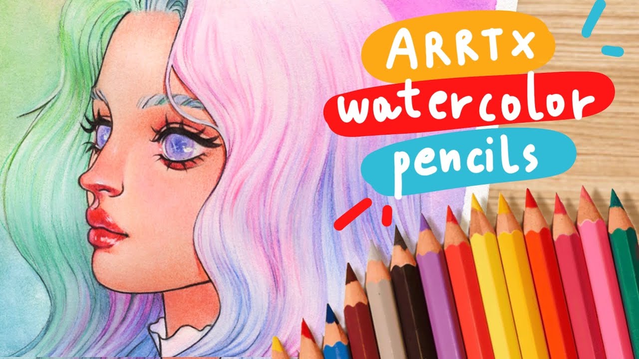 Painting with ARRTX WATERCOLOR PENCILS 🌈 TIPS ON HOW TO USE THEM 💕