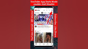 YouTube App Dark mode Enable And Disable #shorts  #New #Youtube