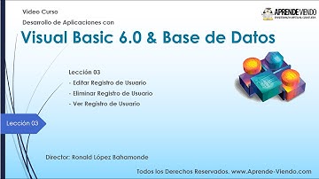 VB6 con Sql Server - Leccion 03 - Editar, Eliminar y Ver Registro de Usuario- BD SQL SERVER - HD