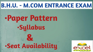 BHU M.COM ENTRANCE EXAM | Paper Pattern | Syllabus | CA Kajal Derolia |