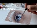 My first OIL painting ART Tutorial Рисунок маслом глаза