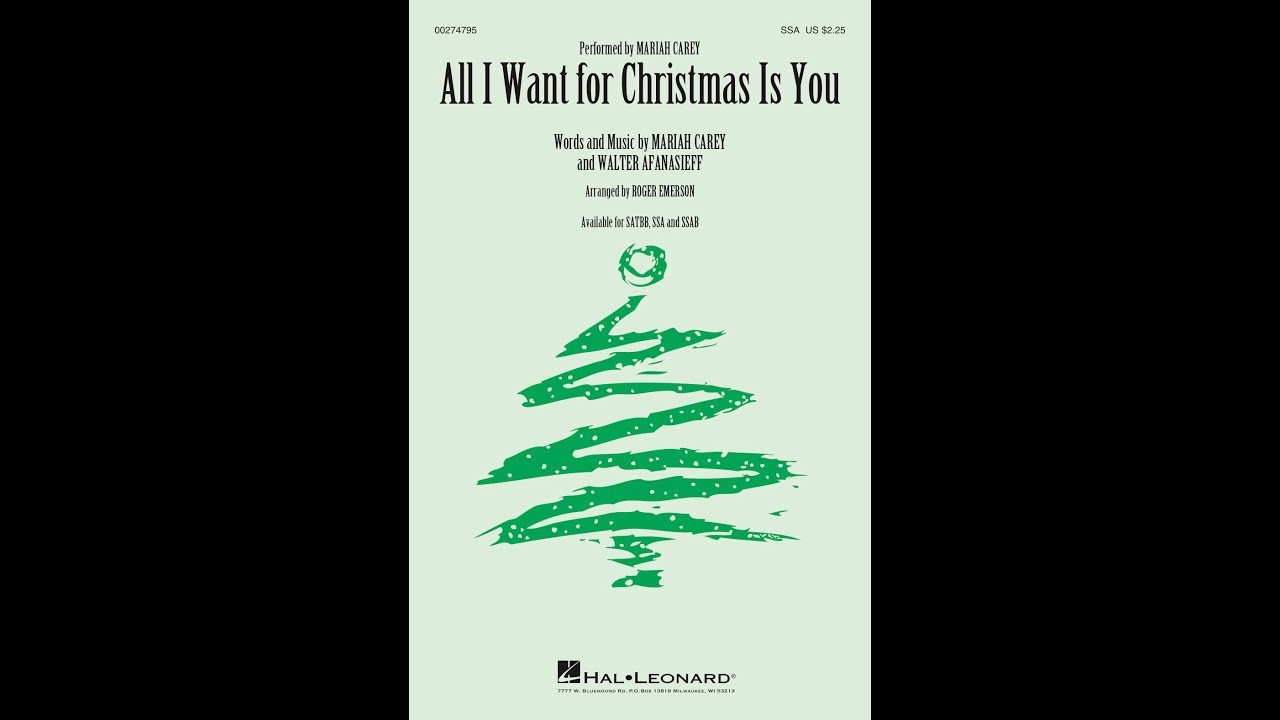 Ssdi 2022 Christmas All I Want For Christmas Is You (Ssa Choir) - Arranged By Roger Emerson -  Youtube