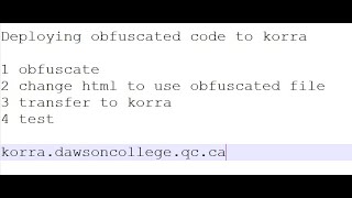 06 Demo: obfuscate JavaScript + deploy to korra