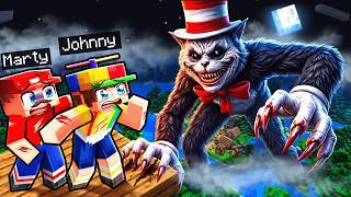 Building A SKYBASE To HIDE FROM CAT IN THE HAT! (Minecraft)